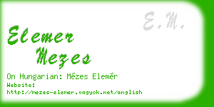 elemer mezes business card