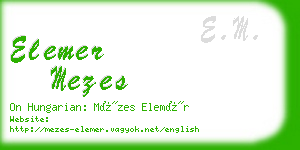 elemer mezes business card